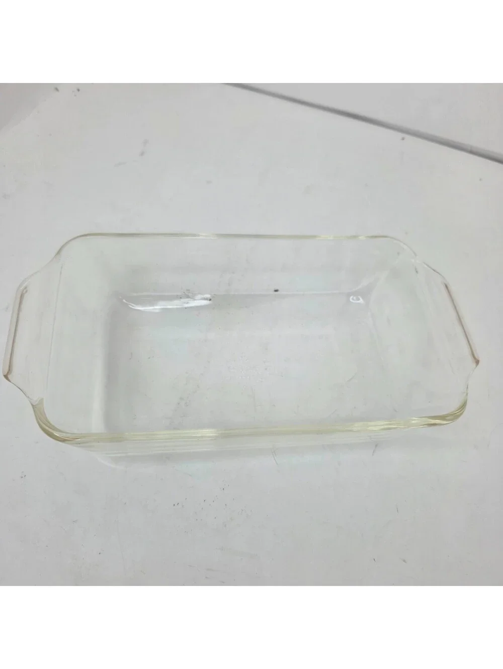 Vintage Fire-King Clear Glass Loaf Pan 1 Qt. Anchor Hocking Baking Dish #441